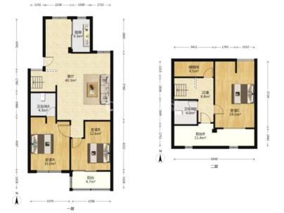 双桥联建 3室 3厅 99平米