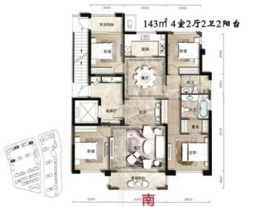 新希望天麓 4室 2厅 143平米