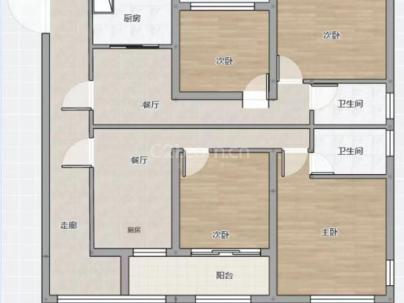 鸿玺园（中央公园） 4室 2厅 119平米