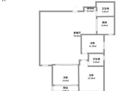 上田小区 3室 2厅 135平米