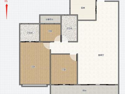 龙湖坤和天境 3室 1厅 103平米