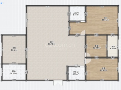 东方明珠城住宅区 3室 2厅 143平米