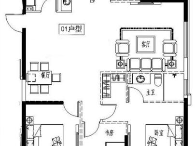 富悦江庭(上江村黄屿单元C-16地块) 3室 2厅 161平米