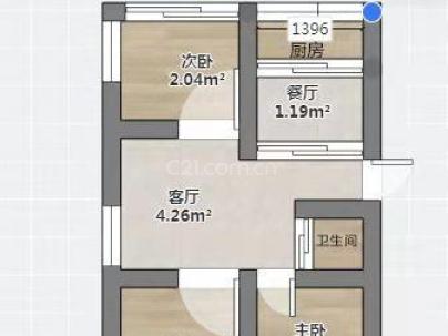 雁湖社区一组团 3室 2厅 88平米