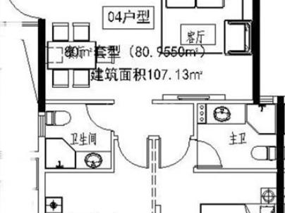 富悦江庭(上江村黄屿单元C-16地块) 3室 2厅 103平米