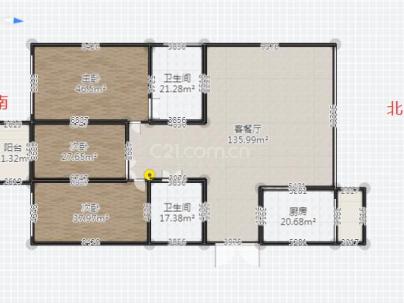 东方明珠城住宅区 4室 2厅 144平米