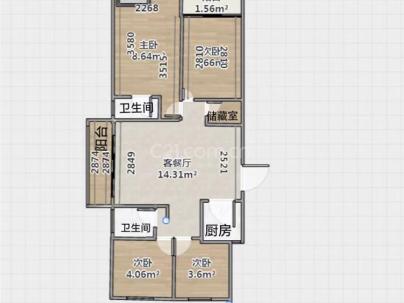 香开万里安置房 4室 2厅 140平米