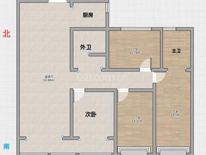 南秀嘉园 3室 2厅 125.26平米