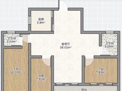 富悦江庭(上江村黄屿单元C-16地块) 3室 2厅 103平米