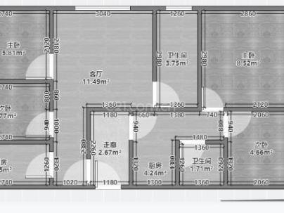 铂金湾 3室 2厅 133平米