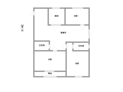 风韵妍庭 3室 1厅 105平米