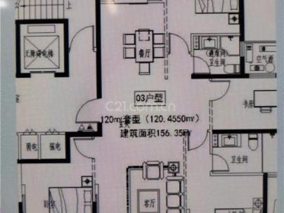富悦江庭(上江村黄屿单元C-16地块) 4室 2厅 156平米