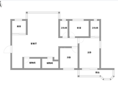 鸿基花苑 3室 2厅 159平米