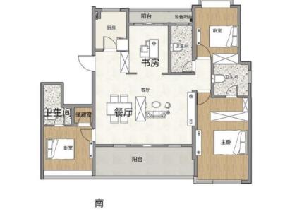 时代滨江上品揽悦园 3室 2厅 165平米