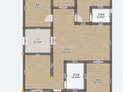 东方明珠城B区 3室 2厅 137平米