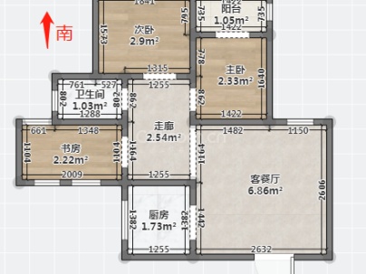 云泰锦园 3室 2厅 80平米