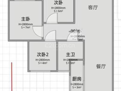 云尚华庭 2室 2厅 91.28平米