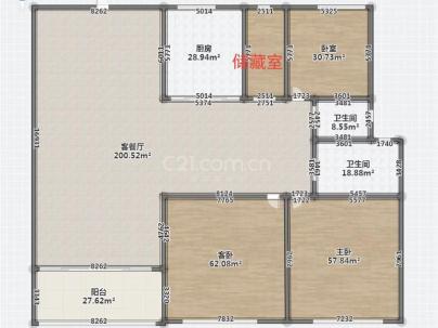 黄龙康城五组团 3室 2厅 123.9平米