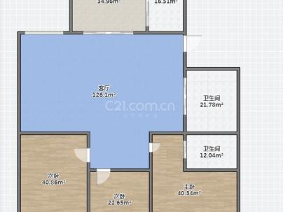 安心公寓 3室 2厅 128平米