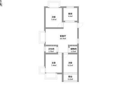 广华家园 2室 1厅 83平米