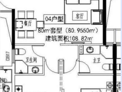 富悦江庭(上江村黄屿单元C-16地块) 3室 2厅 103平米