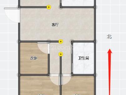 湖滨东楼 2室 1厅 57.66平米