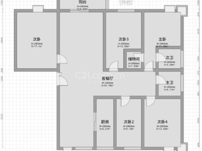 东晟家苑二期 5室 2厅 185.55平米