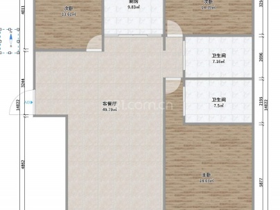 康顺锦园一组团 3室 1厅 131平米