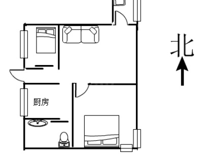 国盛大楼 2室 1厅 65平米