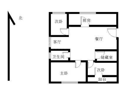 广华家园 2室 1厅 84平米
