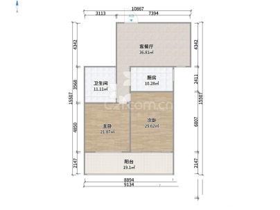 月湖小区 3室 1厅 97平米