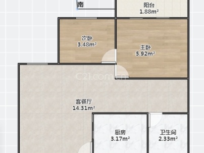 德香园 2室 2厅 89平米