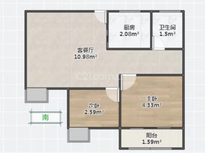 德香园 2室 2厅 83平米