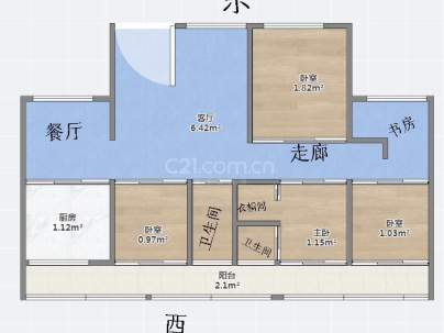 大川公寓 3室 2厅 138.9平米