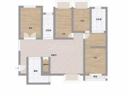 嘉福公寓 3室 1厅 155平米