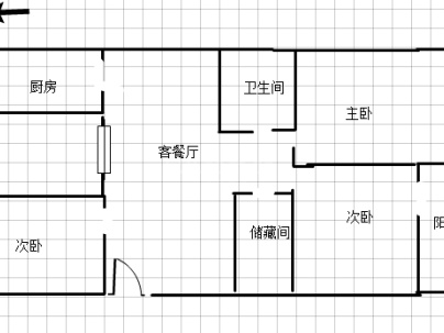 盛大花园 3室 1厅 110平米