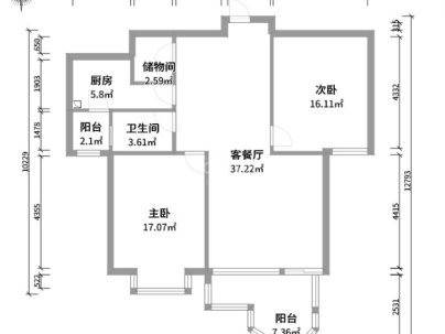 假日花园(新田园八组团） 3室 2厅 110平米