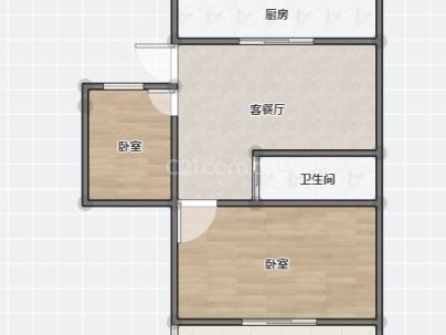 安澜小区 2室 1厅 53平米