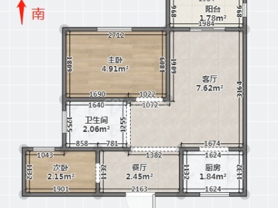 安得家园 2室 1厅 73.9平米