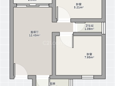 塘河锦园 2室 2厅 80平米
