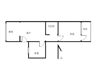 横河南新村 2室 1厅 61.2平米