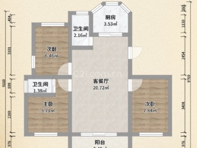 仰义锦园 3室 2厅 135平米