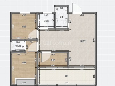 锦天名邸 2室 2厅 89平米