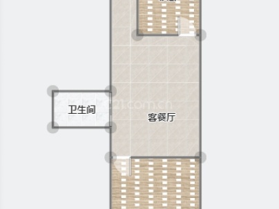 华峰大厦（华峰公寓） 2室 2厅 55.58平米