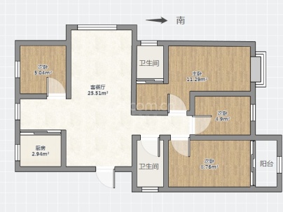 南都家园 2室 2厅 155平米