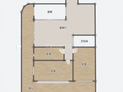 丽江花苑 3室 2厅 89.71平米