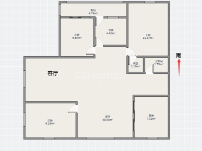 大川公寓 4室 2厅 128平米
