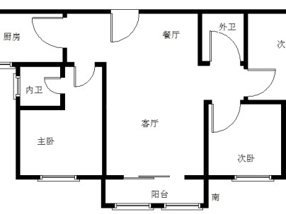 华鸿中央公园 3室 2厅 89平米