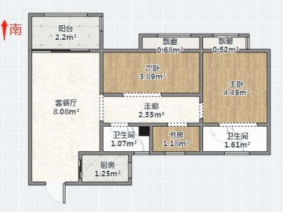 阳光城愉欣嘉园 3室 2厅 96.77平米