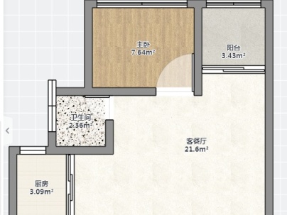 广盛嘉园 2室 1厅 66平米